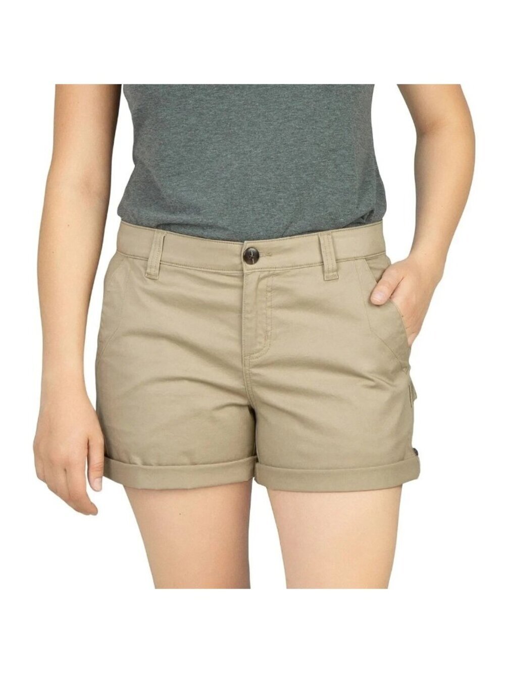 NWT Boston Traders Women's ize 8 Tan Cargo Shorts Cotton Blend i2039